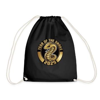 Chinese Year 2025 Year of the Snake - Drawstring Bag - black - Front