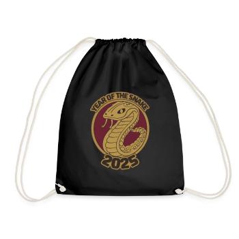 Chinese Year 2025 Year of the Snake - Drawstring Bag - black - Front