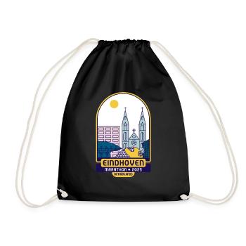 Eindhoven, Marathon – 2025 - Netherlands - Drawstring Bag - black - Front