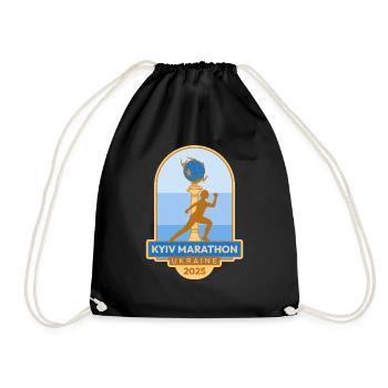 Kyiv Marathon – 2025 – Ukraine - Drawstring Bag - black - Front