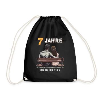 7 YEARS A GOOD TEAM MAN WOMAN - Drawstring Bag - black - Front
