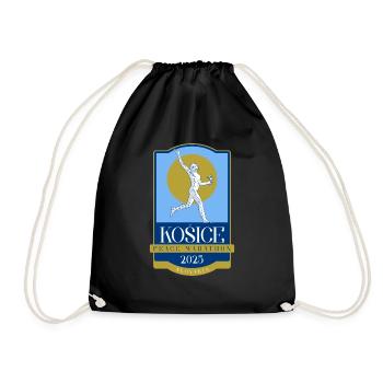 Košice Peace Marathon – 2025 – Slovakia - Drawstring Bag - black - Front