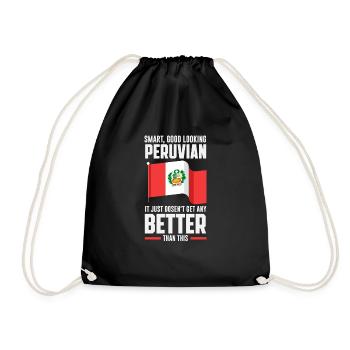 Peru Peruvian Gift - Drawstring Bag - black - Front