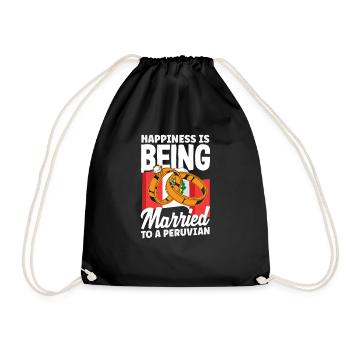 Peru Peruvian Gift - Drawstring Bag - black - Front