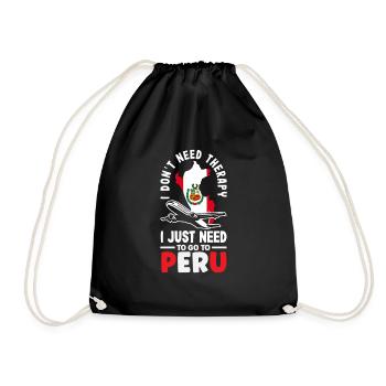 Peru Peruvian Gift - Drawstring Bag - black - Front