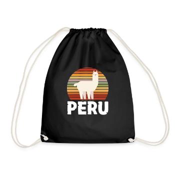 Peru Peruvian Gift - Drawstring Bag - black - Front