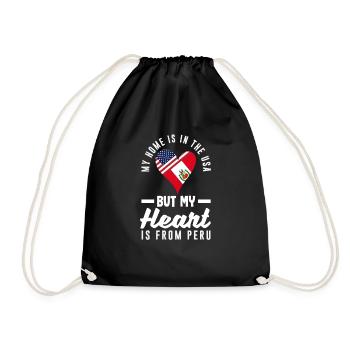 Peru Peruvian Gift - Drawstring Bag - black - Front