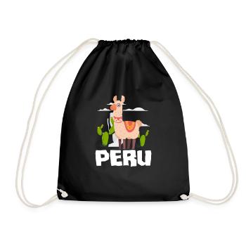 Peru Peruvian Gift - Drawstring Bag - black - Front