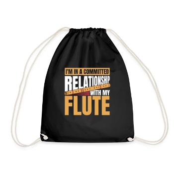 Flute player - Drawstring Bag - black - Front
