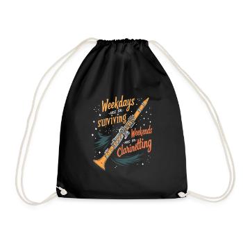 Clarinette, clarinettiste - Sac de sport léger - noir - Devant