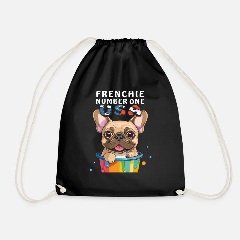 FRENCHIE NUMBER ONE USA - Turnbeutel - Schwarz