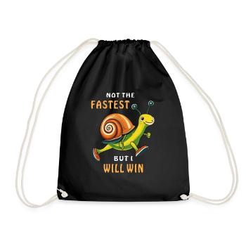 L’ESCARGOT N’EST PAS LE PLUS RAPIDE MAIS JE VAIS GAGNER - Sac de sport léger - noir - Devant