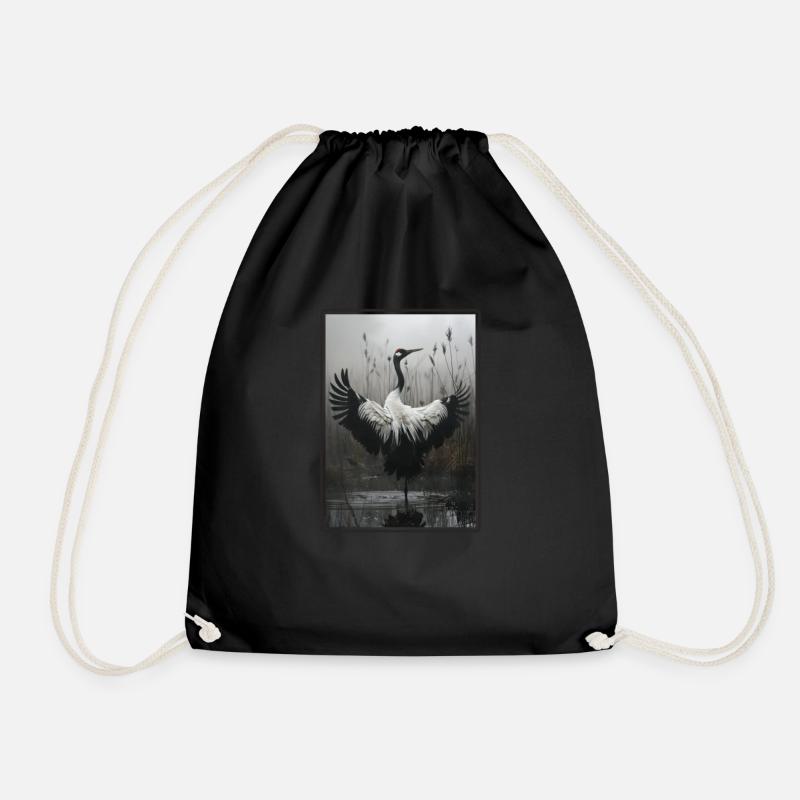 Cranes Crane - Drawstring Bag - black
