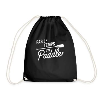 No time I have paddle passion nautique - Drawstring Bag - black - Front