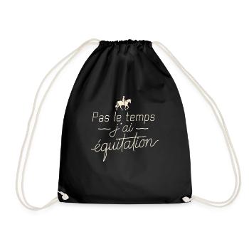 Pas Le Temps J'ai Équitation Cadeau Cavalier - Sac de sport léger - noir - Devant
