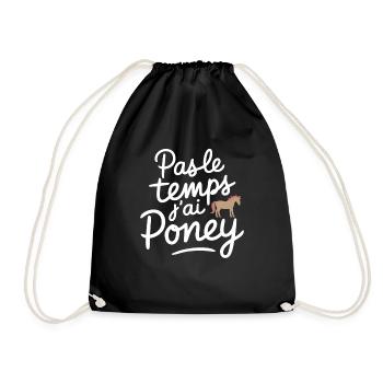 Keine Zeit, ich habe Pony-Reitsport-Liebhaber - Turnbeutel - Schwarz - Vorne