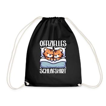 Official Tiger Tiger Lover Sleep Shirt - Drawstring Bag - black - Front
