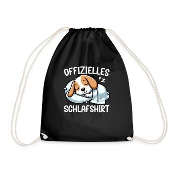 Official Sleep Shirt Beagle Pajamas Chill - Drawstring Bag - black - Front