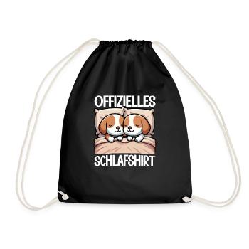 Official Sleep Shirt Beagle Pajamas Chill - Drawstring Bag - black - Front