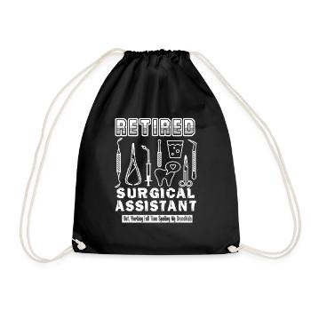 Surgical Assistant Retired Surgical Assistant - Drawstring Bag - black - Front