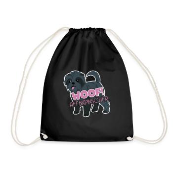 Woof Affenpinscher - Drawstring Bag - black - Front
