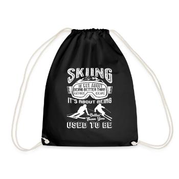 Skiing It's About Being Better - Drawstring Bag - black - Front