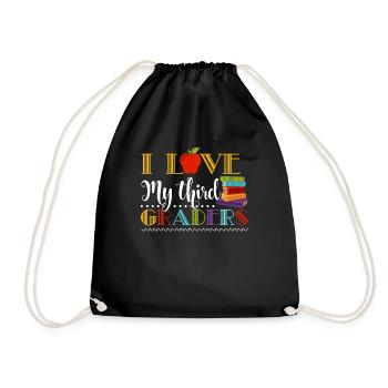 3rd Grade Teacher I Love 3rd Graders - Drawstring Bag - black - Front