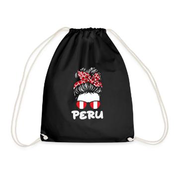 Peru Peruvian Gift - Drawstring Bag - black - Front