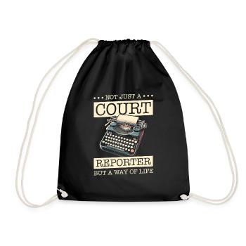 Court reporter - Drawstring Bag - black - Front