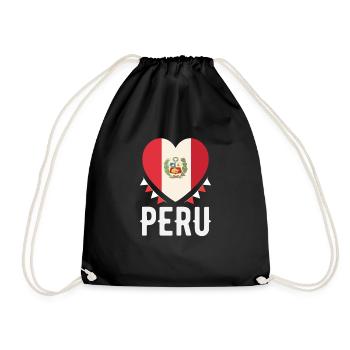 Peru Peruvian Gift - Drawstring Bag - black - Front