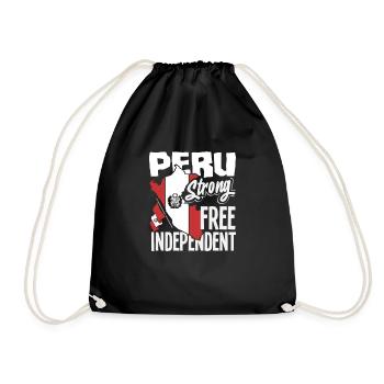 Peru Peruvian Gift - Drawstring Bag - black - Front