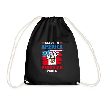 Peru Peruvian Gift - Drawstring Bag - black - Front