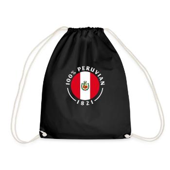 Peru Peruvian Gift - Drawstring Bag - black - Front