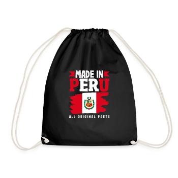 Peru Peruvian Gift - Drawstring Bag - black - Front