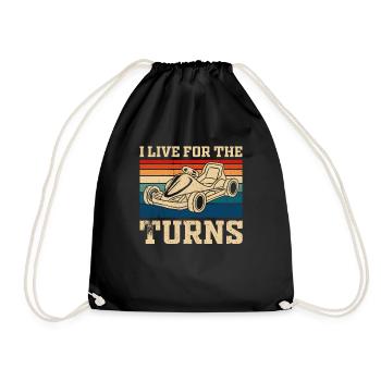 Go Kart Kart Driver Go Kart Racing - Drawstring Bag - black - Front