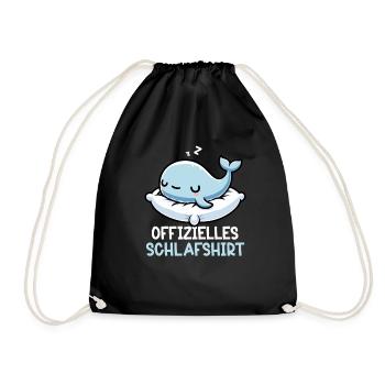 Official Sleep Shirt Whale Night Owls - Drawstring Bag - black - Front
