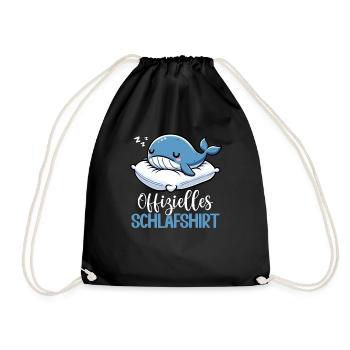 Official Sleep Shirt Whale Night Owls - Drawstring Bag - black - Front