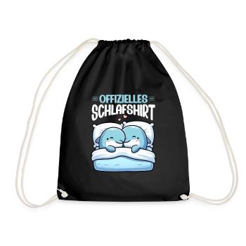 Official Sleep Shirt Dolphin Pajamas - Drawstring Bag - black - Front