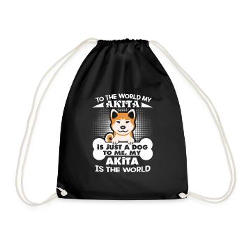 Akita Is My World - Drawstring Bag - black - Front