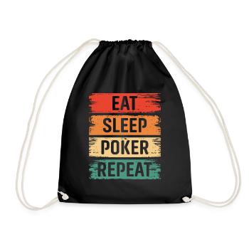 Poker Glücksspiel Lustiger Poker Spieler - Turnbeutel - Schwarz - Vorne