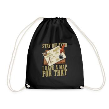 Cartographer - Drawstring Bag - black - Front