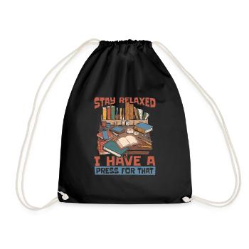 Bookbinder - Drawstring Bag - black - Front