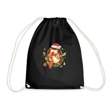 Niedlicher Weihnachtsigel Mignon hérisson de Noël - Sac de sport léger - noir - Devant