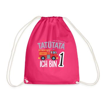 Tatütata Feuerwehr 1. Geburtstag - Turnbeutel - Fuchsia - Vorne