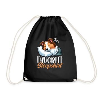 Official Sleeper Collie Lover Sleeps - Drawstring Bag - black - Front