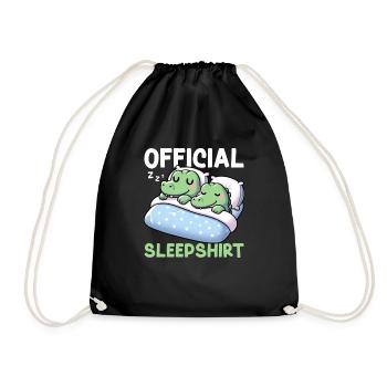 Official Sleeping House Crocodile Sleep Lovers - Drawstring Bag - black - Front