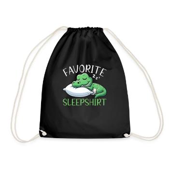 Official Sleeping House Crocodile Sleep Lovers - Drawstring Bag - black - Front