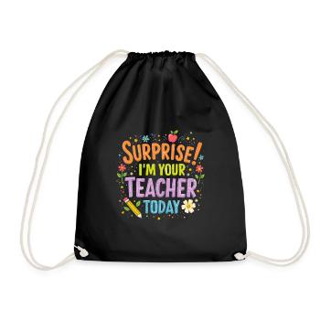 TEACHER - Drawstring Bag - black - Front