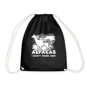 Alpaca Life Without Alpacas - Drawstring Bag - black - Front