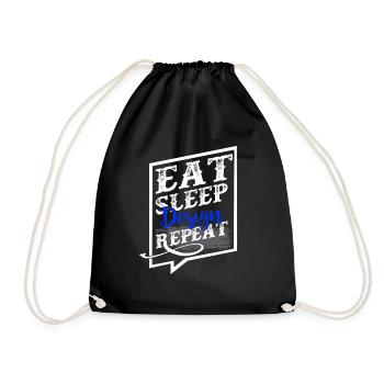 Architect Eat Sleep Design Repeat - Drawstring Bag - black - Front